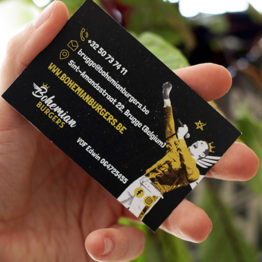 achterkant visitekaartje bohemian burgers brugge