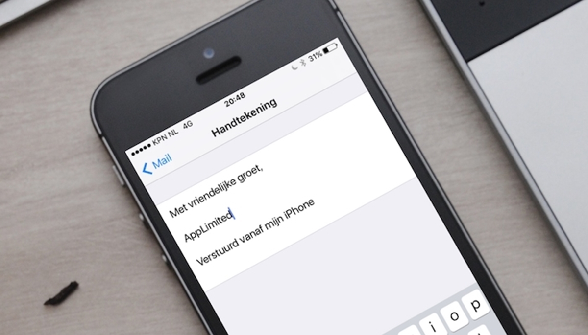 iphone met emailhandtekening